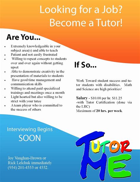 Tutoring Flyer Templates Free Flyer for Tutoring Services | Tutoring flyer, Flyer template